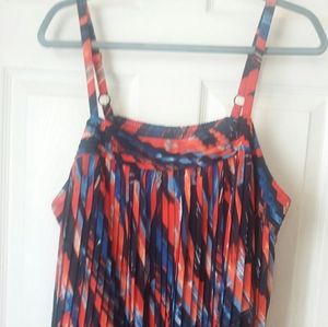 LANE BRYANT,  PLUS SIZE PLEATED SPAGHETTI STRAP